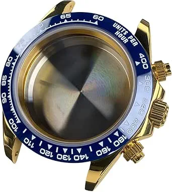 1 st 39,5 mm klockboett safirglas rostfritt stål