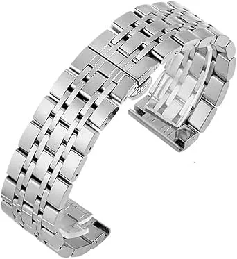 Böjt Massivt Rostfritt Stålarmband 20mm 21mm 22mm For TISSOT For Seiko Armband Fjärilsspänne