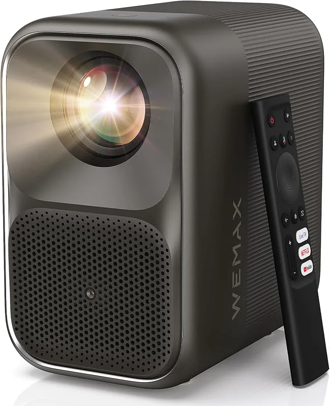 WEMAX Smart Projector Google TV with Netflix Official 500 ISO Lumens, Full HD 1080P (4K), Autofocus and AI Correction, D