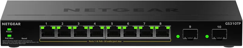 GS310TP 8-Port Gigabit Ethernet 2xSFP Smart Managed Essential PoE+ 55W