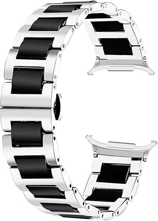 Keramik+metallrem for Samsung Watch Ultra 47mm bandarmband for Galaxy Watch 8 8Classic 40 44 46mm rostfritt stålbälte
