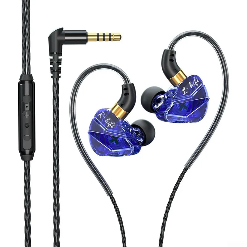 Generic trådbundet headset med mikrofon, blå