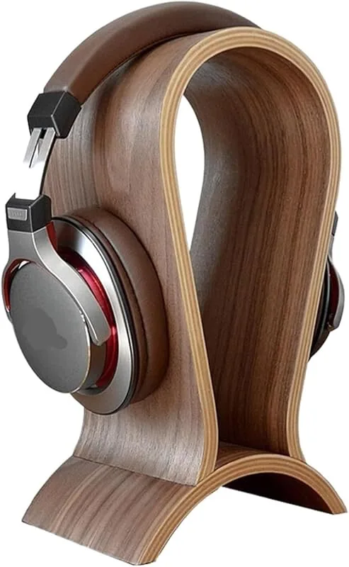 Hörlursfäste Hängare i massivt trä valnöt for headset