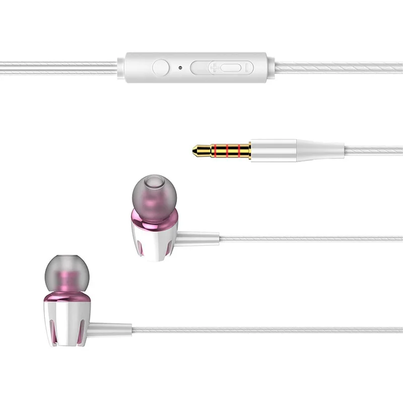 Trådbundna in-ear-hörlurar med 3,5 mm-kontakt, rosa
