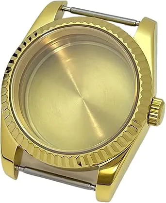 safirglas 36 mm/39 mm klockboett passar NH34 NH35 NH36 urverk vattentätt guld 316L rostfritt stål