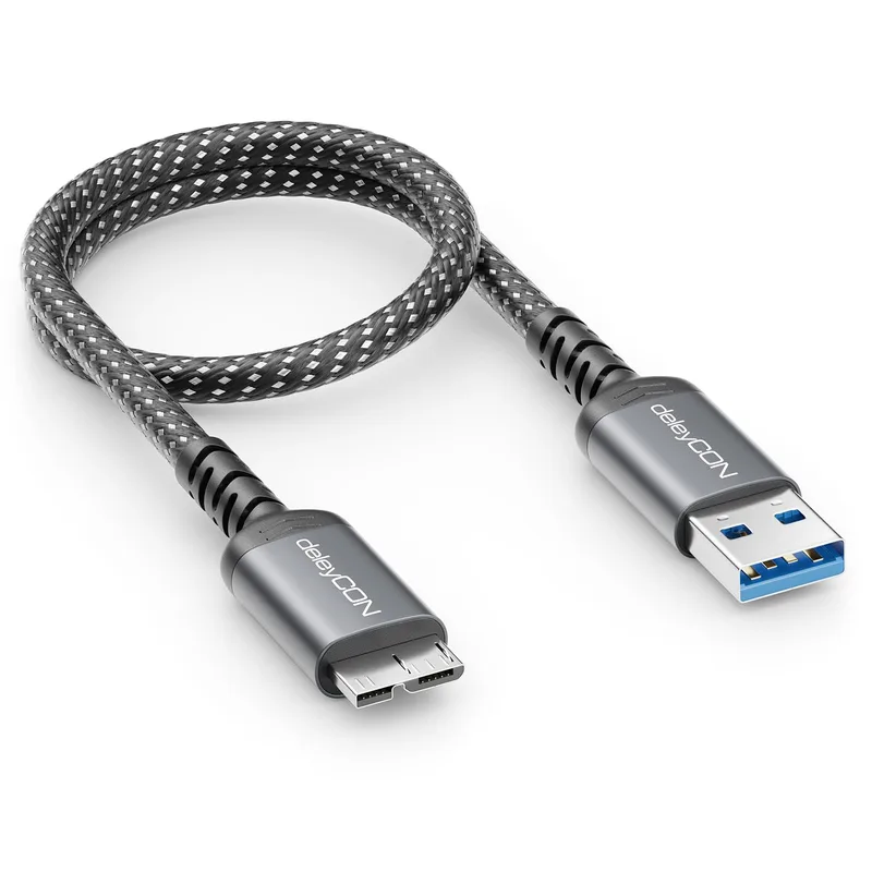 deleyCON 0,30m USB 3.0 Micro-B-Kabel Kort