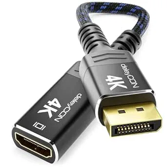 deleyCON 4K DisplayPort till HDMI Adapter (För HDMI‑skärm/TV/Projektor)