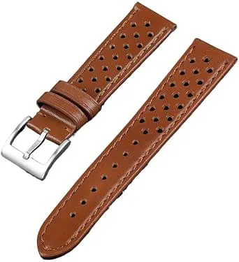 Andningsbara Läderarmband For Tag Heuer For Seiko Armband Kvinnor Män 18mm 20mm 22mm Smartklockarmband