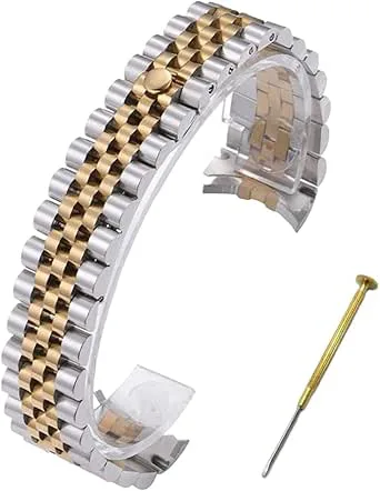 For Rolex For Jubilee Klockarmband Böjd Ände Metallrem 17mm 20mm 21mm Massivt Rostfritt Stålarmband Tillbehör