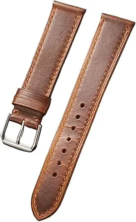 Vintage Läderarmband Oljevax Missfärgat 18mm 20mm 22mm Business Klockarmband Snabbkoppling