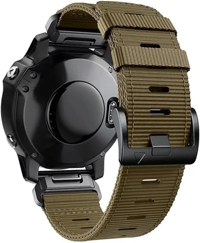 26 22mm Nylon Canvas-rem passform for Garmin Fenix ​​8 6X 6 7X 7 EPIX Easyfit/5X 5 3 3HR Tactix 7