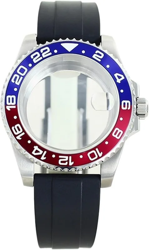 1st NH34 40mm 20ATM Watch GMT Fodral Safirkristall for NH35 NH36 NH38 for Miyota 8215 Movement Gummirem