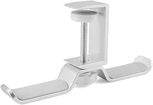 Hörlursstativ 360 Graders Rotation Hörlursställ Universal Hörlurshållare I Aluminium Justerbar Headset Stativ Klämmonterad Skrivbordskrok Hållare(Silver)