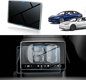 BIBIBO Kompatibel med Tesla Model 3 Highland 2024 8 tum bakre glas navigering skyddsfolie härdat glas 9H reptålig GPS skärmskydd bil GPS film modell 3 2024 tillbehör