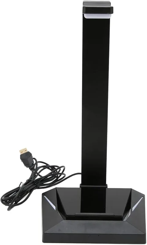 Spelhörlursställ Hållbar Typ C-port och USB-port för Spelare, RGB-hörlurshållare med Brandsäkert ABS-material för Skrivbord