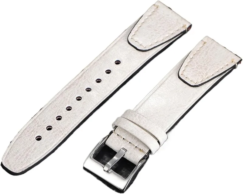 18/20/22mm Vintage Oljevaxat Läderarmband Med Sömmar Passande For Omega For Seiko Smartklocka Affärsarmband(Dark Brown,20mm)