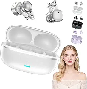 2026 Nya Clip-On Open-Ear-hörlurar – Trådlösa Bluetooth-öronsnäckor Clip-On-hörlurar med AI-brusreducering, 144 språk, Bluetooth 5.4 Lättviktskomfort, for resor, sport(White)
