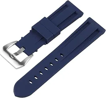 Silikon Gummiklockarmband For For Panerai PAM-rem Svartgrönt Band Tangspänne Sport Vattentätt Ersättningsarmband