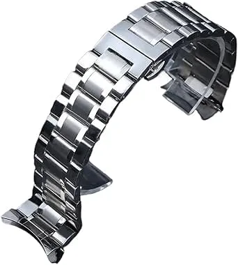 Böjd Ände Rostfritt Stål Klockarmband
