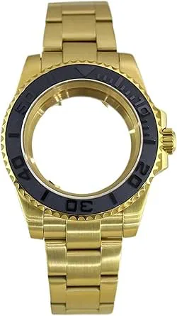 1st 40mm 20ATM Diver Gold Watch Case Armband Safir Glass