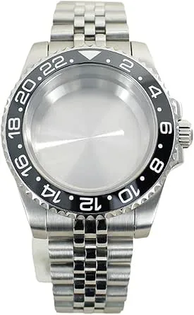 1 st 40 mm 200M fodral for 8215 Movt klockafodral Jubilee Armband Safir Glas Slide Spänne