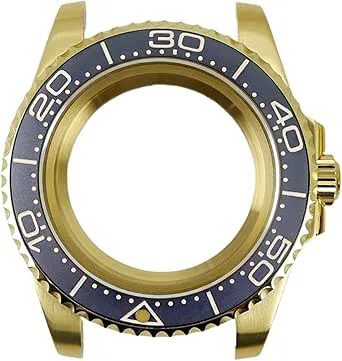 1 st 40 mm guldklockfodral Enkelriktad ram for NH34 NH70 NH35 NH36 4R delar safir