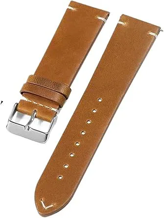 Snabbkoppling läderarmband 18mm 19mm 20mm 21mm 22mm 24mm oljevax for män och kvinnor, affärsarmbandstillbehör