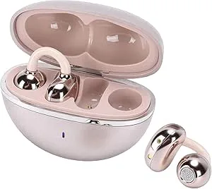 Denash Earphone V6.0 Clamp On Earbuds Brusreducerande Hörlurar Brusreducerande Hörlurar med Löstagbar Bowknot 4H Speltid 10-15m Räckvidd för Kvinnor Sportträning