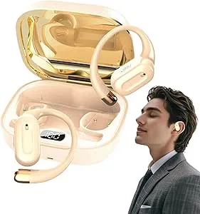 Utanför öronen s öronsnäckor – Pc+abs True Wireless Stereo Earbuds, Vattentäta sporthörlurar, Säker passform, Touch-kontroller, låg latens, lång batteritid, brusreducering, fodral för snabbladdning