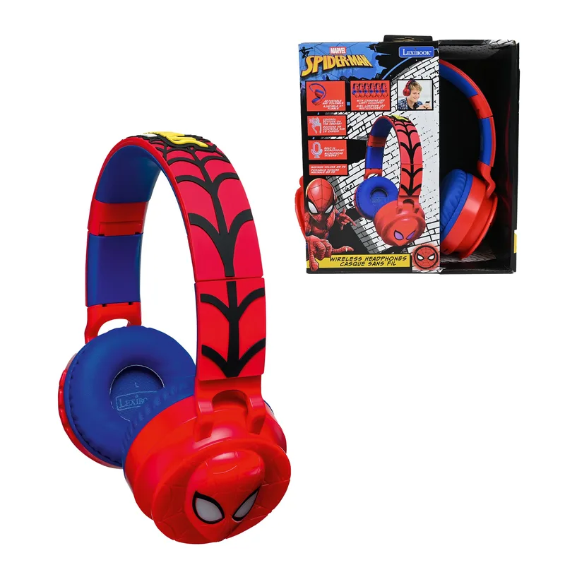 Lexibook Spiderman Bluetooth-hörlurar med ljuseffekter och 85dB