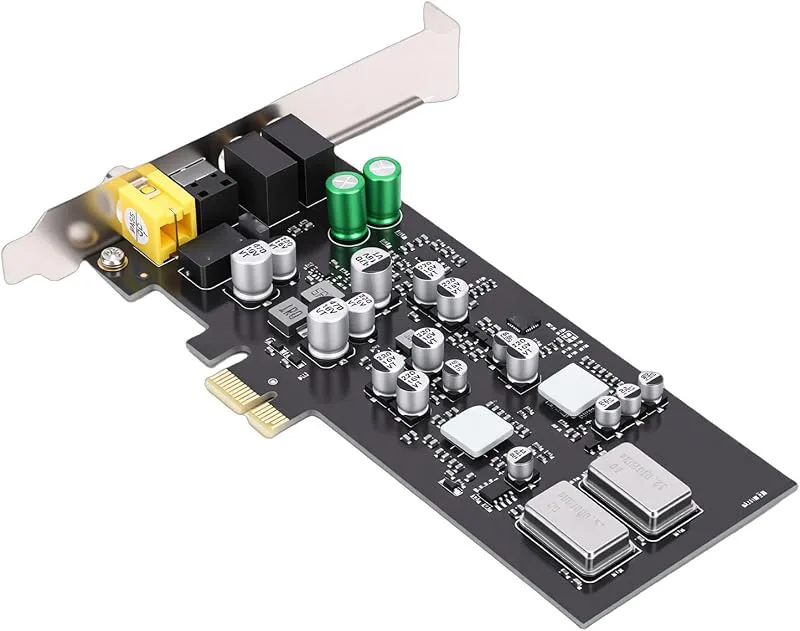 CM108AH PCIe Ljudkort |HiFi Audio med ES9018K2M DAC |127dB & -120dB +N |Optisk Koaxial Digital Utgång