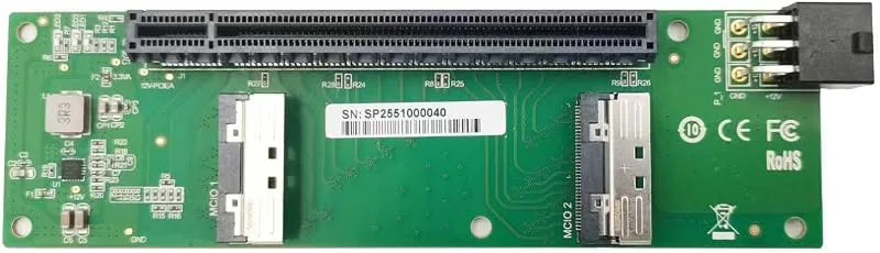 MCIO 8i till PCIe 5.0 x16 Slot Expansionskort