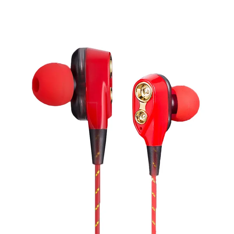 Generic trådbundna in-ear-hörlurar med dynamisk drivenhet, röda