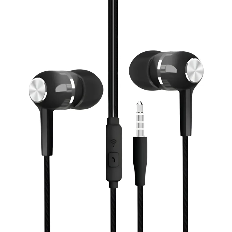 Generic kabelanslutna öronsnäckor med mikrofon, 3,5 mm, svart