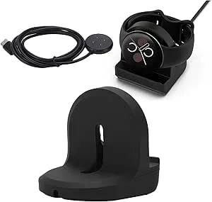Annadue Smartwatch Laddningsställ, Snabbladdning Bärbar Magnetisk Klocka Laddningsdocka med 3,3 Fot USB-kabel och Halkfri Bas (Svart)