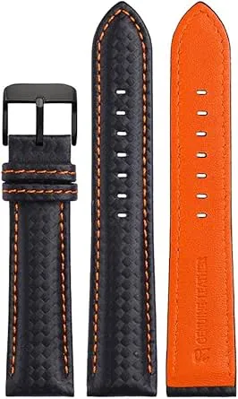 Läderarmband Kolfiberkornigt