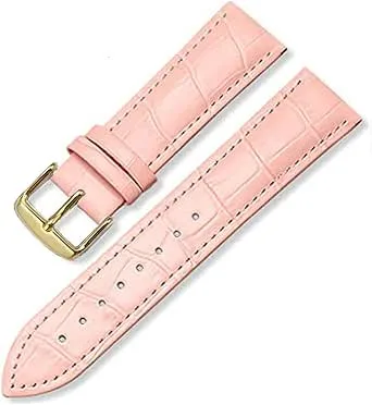 Universellt Ersättningsläderarmband I Läder For Män Och Kvinnor 12mm 14mm 16mm 18mm 19mm 20mm 21mm 22mm Klockarmband(Pink Gold,21mm)