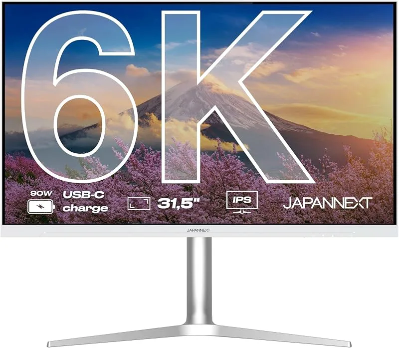 JAPANNEXT 32 tum IPS 6K PC-skärm (6016 x 3384), vit