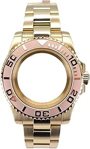 1 st guld 40 mm klockfodral Rostfritt stålband Safir for Nh35 Nh36 Nh34 Nh38 for Eta 2824 for Miyota 8215 Urtavla 28,5