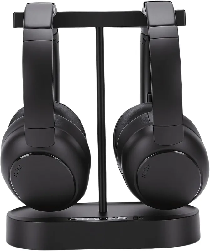 Dubbla Trådlösa Hörlurar för TV, Clear Voice Low Latency HiFi Stereo 40H Playtime