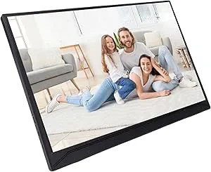 EMUKOEP Extern Bärbar Skärm, 15,6-tums Bärbar Skärm 1080P IPS Trådlös med USB C och Mini, för Mac IOS PC