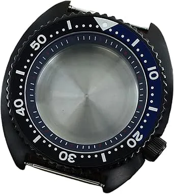 1 st 45 mm svart klockfodral Safirglastillbehör for NH35 NH36 4R36 Abalone 120 klick delar