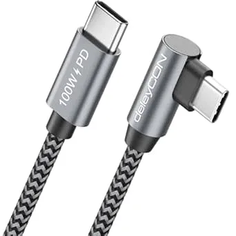 deleyCON 1,5m 100W USB C Laddkabel Vinkel