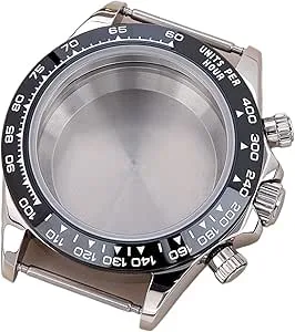 1st 39 mm Silver/Guld klockfodral Rostfritt stål Safirglas for VK63 Automatiska rörelsetillbehörsdelar 29,5 Urtavla