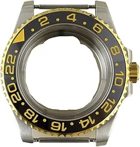 1 st Silver Guld 40 mm klockfodral Safir for Miyota8215 Movement Gummirem(NO.2 Case)