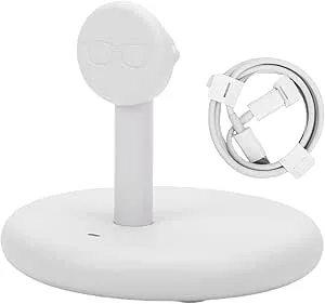 Laddningsställ för Meta Smart Glasses, Snabbladdningsdocka med LED-indikator, Bärbar Bordsladdare för RW4008 RW4006 RW4010 RW4009 XY2140 (Vit)