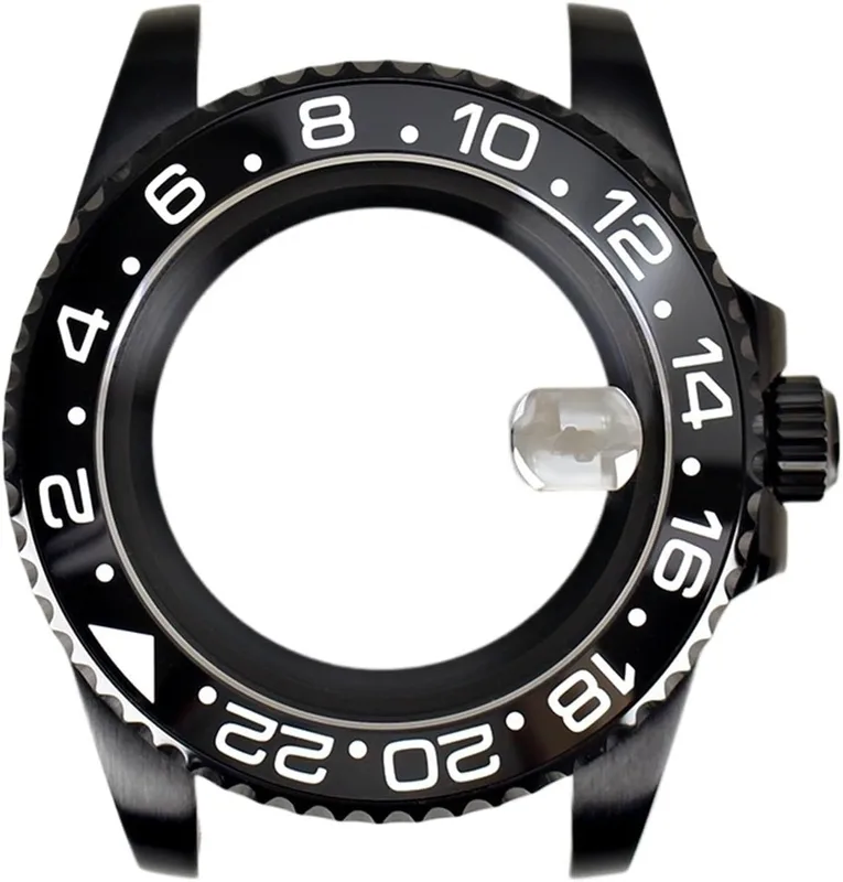 1 st 40 mm klockfodral 120 klick for NH35 NH36 NH34 NH39 NH70 gummiband Safirkristallglas