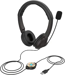 zolyet Trådbundet USB-on-ear-headset med brusreducerande mikrofon in-line