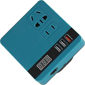 Generic Bärbar Intelligent Bilväxelriktare Konverterar Effektivt 18-21V DC Till AC för Utomhusuppgifter Lämplig för Olika Småelektronik BL1830B BL1840B BL1850B Batteri