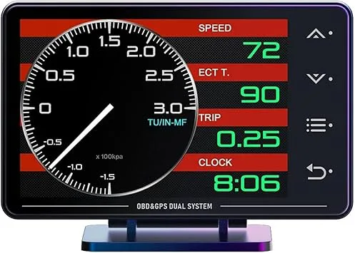 XS-mätare OBD2+ GPS Head-up-display HUD Turboladdad oljevatten- och oljetemperaturhastighetsmätare OBD2-mätare for bil